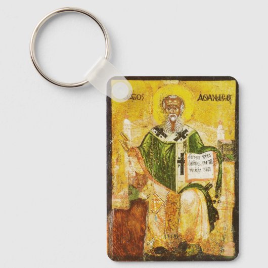 Orthodoxe icoon van Sint-Athanasius van Alexandrië Sleutelhanger (Voorkant)