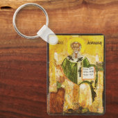 Orthodoxe icoon van Sint-Athanasius van Alexandrië Sleutelhanger (Voorkant)