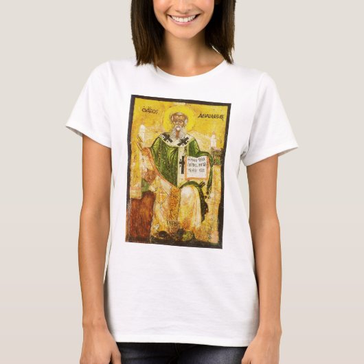 Orthodoxe icoon van Sint-Athanasius van Alexandrië T-shirt (Voorkant)