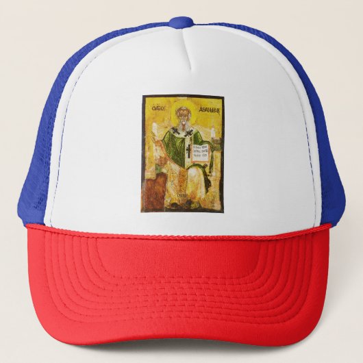 Orthodoxe icoon van Sint Athanasius van Alexandrië Trucker Pet (Voorkant)