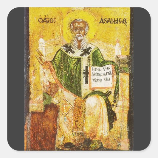 Orthodoxe icoon van Sint-Athanasius van Alexandrië Vierkante Sticker (Voorkant)