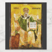Orthodoxe icoon van Sint-Athanasius van Alexandrië Wijn Etiket (Enkel label)