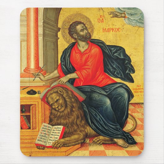Orthodoxe icoon van Sint Marcus de Evangelist Muismat (Voorkant)