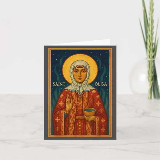 Orthodoxe icoon van Sint Olga van Alaska  Kaart (Voorkant)