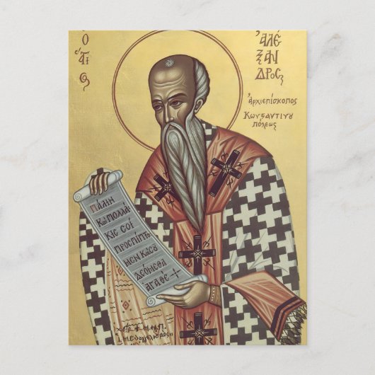 Orthodoxe icoon van St. Alexander van Constantinop Briefkaart (Voorkant)