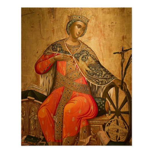 Orthodoxe icoon van St. Catharina van Alexandrië Perfect Poster (Voorkant)