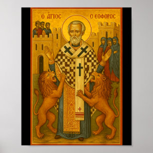 Orthodoxe icoon van St. Ignatius van Antiochië Poster