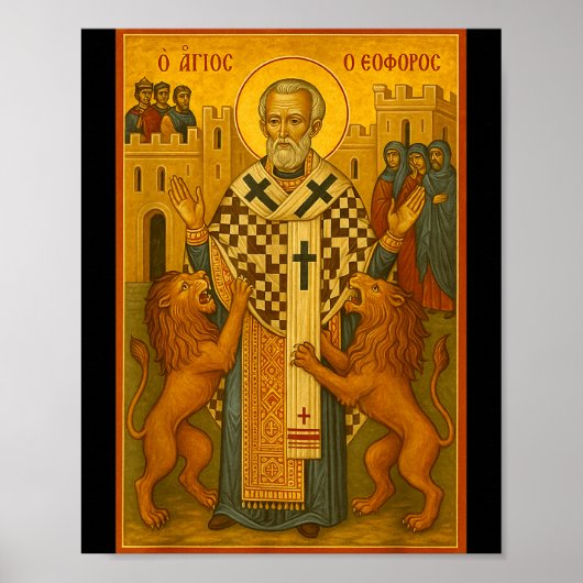 Orthodoxe icoon van St. Ignatius van Antiochië Poster (Voorkant)