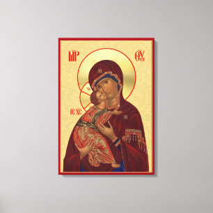 Orthodoxe icoon - Vladimir Moeder van God Canvas Afdruk