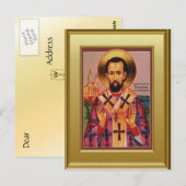 Orthodoxe ikon van een heilige briefkaart (Voorkant / Achterkant)