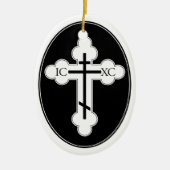 Orthodoxe kerstboomversiering keramisch ornament (Voorkant)