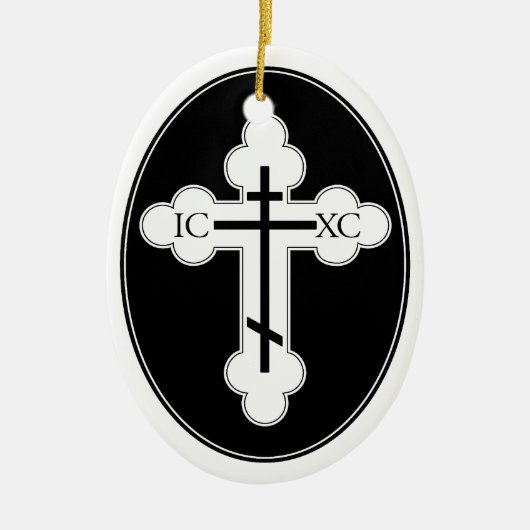 Orthodoxe kerstboomversiering keramisch ornament (Voorkant)