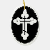 Orthodoxe kerstboomversiering keramisch ornament (Achterkant)