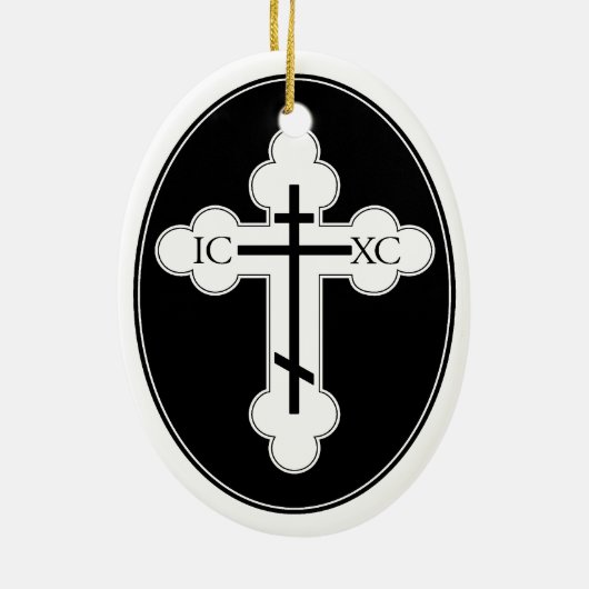 Orthodoxe kerstboomversiering keramisch ornament (Achterkant)