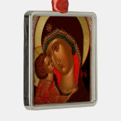 Orthodoxe kerstversiering - Novgorod Theotokos Metalen Ornament (Rechts)