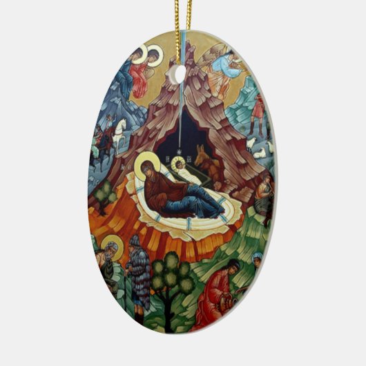 Orthodoxe kerstversiering op nationaal niveau keramisch ornament (Links)