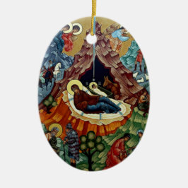 Orthodoxe kerstversiering op nationaal niveau keramisch ornament