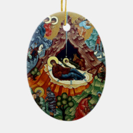 Orthodoxe kerstversiering op nationaal niveau keramisch ornament