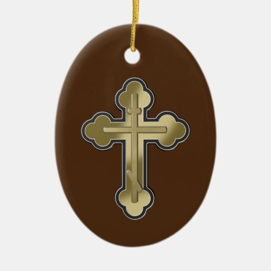 Orthodoxe kruis keramisch ornament (Voorkant)