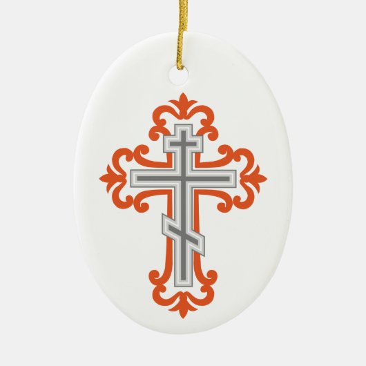 Orthodoxe kruis keramisch ornament (Voorkant)