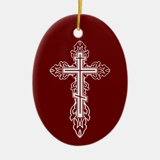 Orthodoxe kruis keramisch ornament (Voorkant)