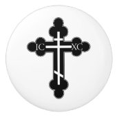 Orthodoxe kruis keramische knop (Voorkant)