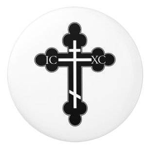 Orthodoxe kruis keramische knop