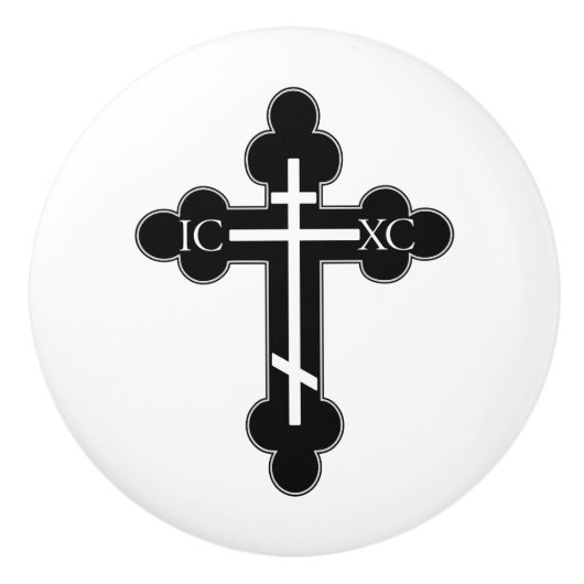Orthodoxe kruis keramische knop (Voorkant)