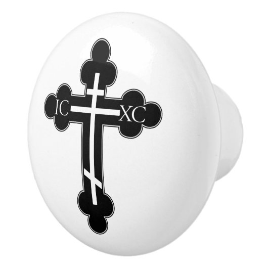 Orthodoxe kruis keramische knop (Rechts)
