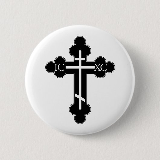 Orthodoxe kruis ronde button 5,7 cm (Voorkant)