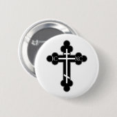 Orthodoxe kruis ronde button 5,7 cm (Voorkant /achterkant)
