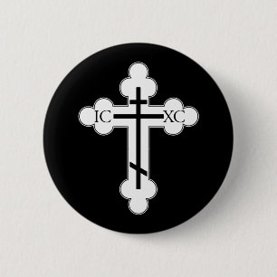 Orthodoxe kruis ronde button 5,7 cm