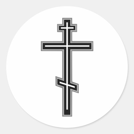 Orthodoxe kruis ronde sticker (Voorkant)