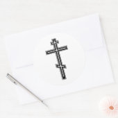 Orthodoxe kruis ronde sticker (Envelop)