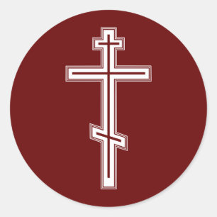 Orthodoxe kruis ronde sticker