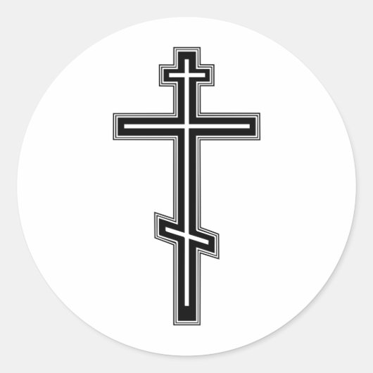 Orthodoxe kruis ronde sticker (Voorkant)