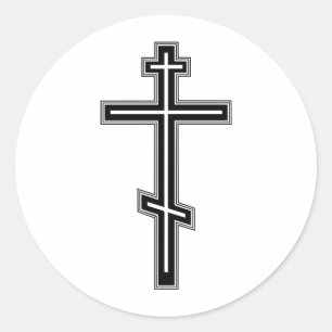 Orthodoxe kruis ronde sticker