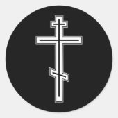 Orthodoxe kruis ronde sticker (Voorkant)