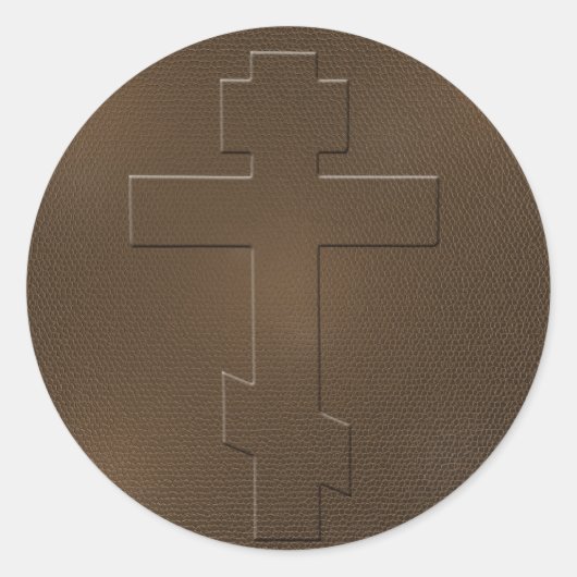 Orthodoxe kruis ronde sticker (Voorkant)