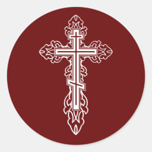 Orthodoxe kruis ronde sticker