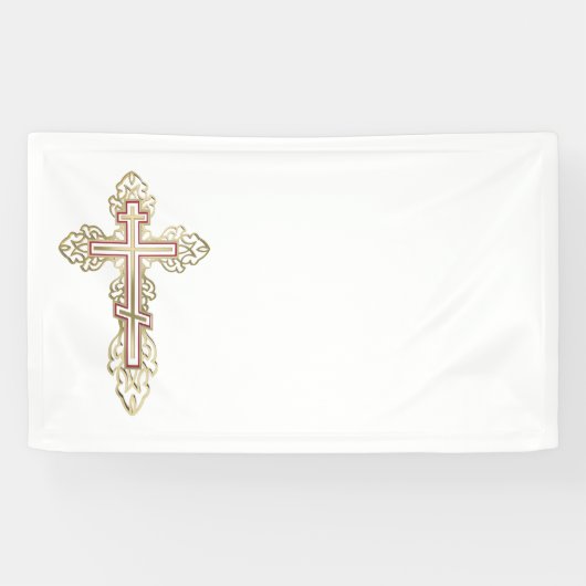 Orthodoxe kruis spandoek (Horizontaal)