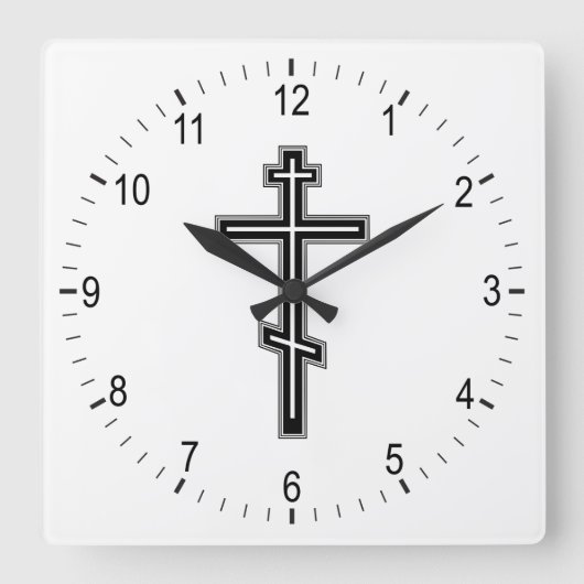 Orthodoxe kruis vierkante klok (Voorkant)