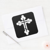 Orthodoxe kruis vierkante sticker (Envelop)