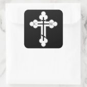 Orthodoxe kruis vierkante sticker (Tas)