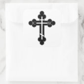 Orthodoxe kruis vierkante sticker (Tas)