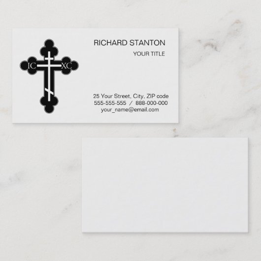 Orthodoxe kruis visitekaartje (Voorkant / Achterkant)