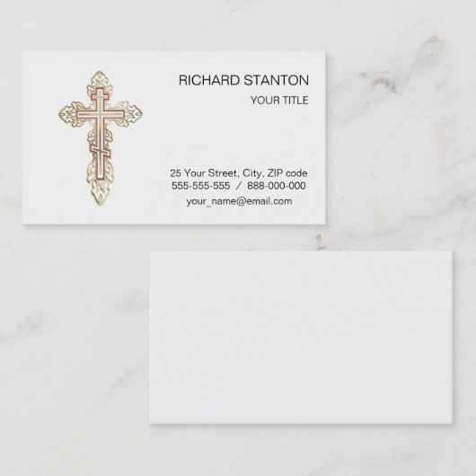 Orthodoxe kruis visitekaartje (Voorkant / Achterkant)