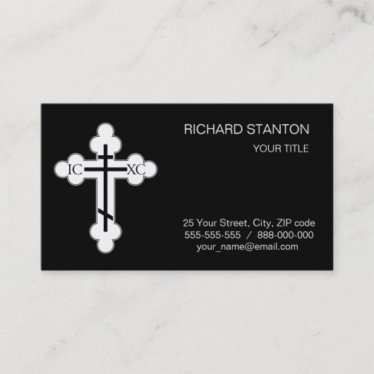 Orthodoxe kruis visitekaartje (Voorkant)