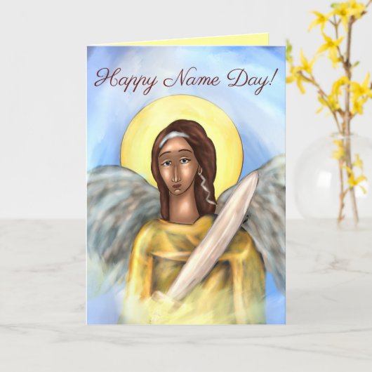 Orthodoxe Naamdagkaart Kaart (Gele Bloem)