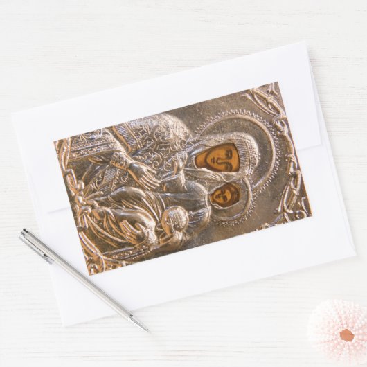 Orthodoxe pictogram rechthoekige sticker (Envelop)